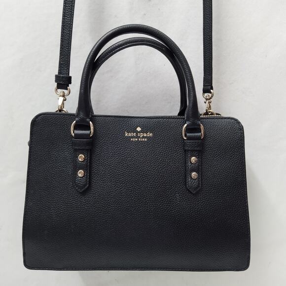 Kate Spade New York Mulberry Street Black Pebbled Leather Top Handle Satchel Bag - Picture 16 of 16